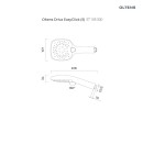 Oltens Driva EasyClick (S) Gide nowoczesny komplet prysznicowy wykonany w czarnym macie 36008300 - rysunek techniczny słuchawki
