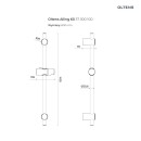 Oltens Driva EasyClick (S) Alling 60 zestaw prysznicowy z mydelniczką chrom/biały 36005110 - rysunek techniczny drążka prysznicowego