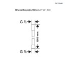 Oltens Driva EasyClick Alling 60 zestaw prysznicowy złoty połysk/biały 36001800 - rysunek techniczny