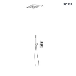 Oltens zestaw Gota podtynkowa bateria z deszczownicą 30 cm Sondera (S) oraz zestawem prysznicowym Sog w chromowanym wykończeniu 36601100
