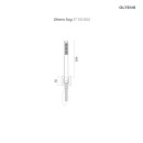 Oltens zestaw Gota bateria podtynkowa z deszczownicą 22 cm Atran i kompletem prysznicowym Sog w złotym połysku 36616800 - rysunek techniczny słuchawki