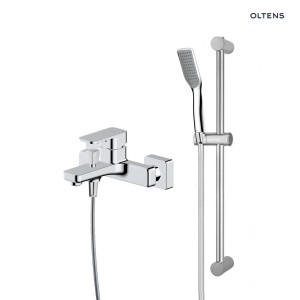 Oltens zestaw Hadsel bateria wannowo-prysznicowa ścienna z kompletem natryskowym Tinde Alling chrom 36058100