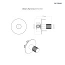 Oltens zestaw Hamnes bateria prysznicowa podtynkowa z zestawem prysznicowym Ume Hvita chrom 36613100 - rysunek techniczny baterii