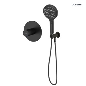 Oltens Hamnes system prysznicowy podtynkowy ze słuchawką 3-funkcyjną Luva EasyClick oraz baterią wykończenie czarny mat 36035300