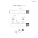 Oltens Hamnes zestaw prysznicowy z baterią prysznicową ścienną oraz deszczownicą w chromie 36051100 - rysunek techniczny baterii