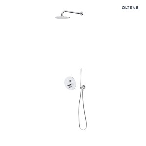 Oltens zestaw Hamnes bateria podtynkowa z deszczownicą 22 cm Atran i kompletem prysznicowym Ume chrom połysk 36615100