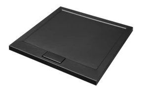 Besco Axim Ultraslim Stone Effect New 90x90 #BAX-90-KWCN czarny kompozytowy kwadratowy brodzik prysznicowy