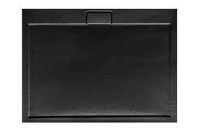 Besco Axim Ultraslim Stone Effect New 100x90 #BAX-109-PCN czarny kompozytowy prostokątny brodzik prysznicowy