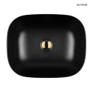 Umywalka Oltens Hamnes 46,5x37,5 cm nablatowa owalna w kolorze czarny mat 40301300 bez przelewu i bez otworu na baterie