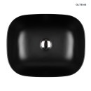 Umywalka Oltens Hamnes 46,5x37,5 nablatowa owalna czarny mat z ochronną powłoką SmartClean 40801300 bez przelewu i bez otworu na baterie