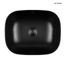 Umywalka Oltens Hamnes 46,5x37,5 nablatowa owalna czarny mat z ochronną powłoką SmartClean 40801300 bez przelewu i bez otworu na baterie