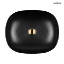 Umywalka Oltens Hamnes 49x39,5 nablatowa owalna z powłoką SmartClean czarny mat 40800300 bez przelewu i bez otworu na baterie