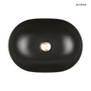 Umywalka Oltens Hamnes Thin 49,5x35,5 nablatowa owalna w kolorze czarnym mat 40319300 bez przelewu i bez otworu na armaturę, posiada cienkie ścianki