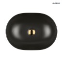 Umywalka Oltens Hamnes Thin 49,5x35,5 nablatowa owalna w kolorze czarnym mat 40319300 bez przelewu i bez otworu na armaturę, posiada cienkie ścianki