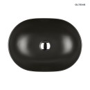 Umywalka Oltens Hamnes Thin 49,5x35,5 nablatowa owalna w kolorze czarnym mat 40319300 bez przelewu i bez otworu na armaturę, posiada cienkie ścianki