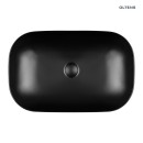 Umywalka Oltens Hamnes 61x40 nablatowa owalna z powłoką SmartClean czarny mat 40802300 bez przelewu i bez otworu na baterie