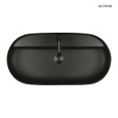 Umywalka Oltens Hamnes Thin 80x40 nablatowa owalna czarny mat 41315300 posiada cienkie ścianki, bez przelewu, z otworem na armaturę