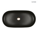 Umywalka Oltens Hamnes Thin 80x40 nablatowa owalna czarny mat z ochronną powłoką SmartClean 40821300 posiada cienkie ścianki, bez przelewu, bez otworu na armaturę