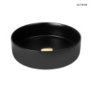 Umywalka Oltens Lagde 35,5x35,5 nablatowa okrągła czarny mat z powłoką SmartClean 40804300 bez przelewu i bez otworu na baterie