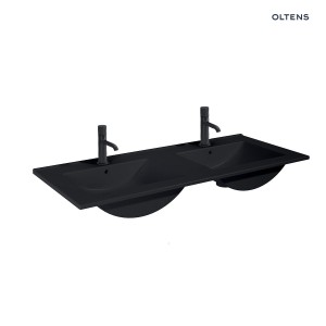 Oltens Vernal umywalka 120x46 meblowa prostokątna podwójna czarny mat 41209300