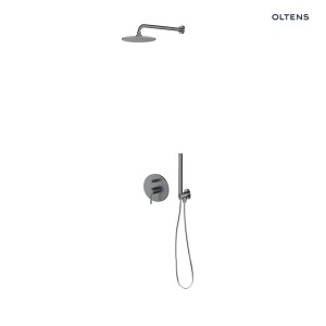 Oltens zestaw Molle bateria podtynkowa z deszczownicą 30 cm Vindel i kompletem prysznicowym Ume grafit 36600400