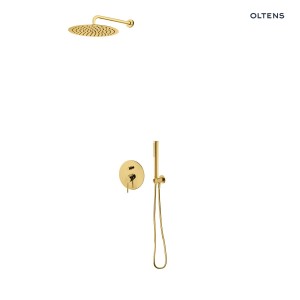 Oltens zestaw Molle bateria podtynkowa z deszczownicą 30 cm Vindel i kompletem prysznicowym Ume złoto szczotkowane 36632810
