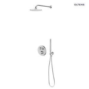 Oltens zestaw Onega bateria podtynkowa z deszczownicą 25 cm Vindel i kompletem prysznicowym Ume w chromie 36618100