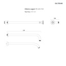 Oltens zestaw Onega bateria podtynkowa z deszczownicą 25 cm Vindel i kompletem prysznicowym Ume w chromie 36618100 - rysunek techniczny deszczownicy