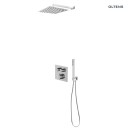 Oltens Onega zestaw kwadratowa (S) bateria podtynkowa z kwadratową deszczownicą 22 cm Atran (S)i kompletem prysznicowym Sog w chromie 36624100