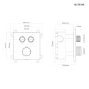 Zestaw Oltens Onega (S) bateria podtynkowa z deszczownicą 25 cm Vindel (S)i kompletem prysznicowym Sog chrom 36621100 - rysunek techniczny baterii