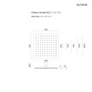 Zestaw Oltens Onega (S) bateria podtynkowa z deszczownicą 25 cm Vindel (S)i kompletem prysznicowym Sog chrom 36621100 - rysunek techniczny deszczownicy
