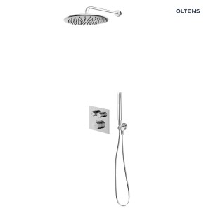Oltens zestaw Onega (S) bateria podtynkowa z okrągłą deszczownicą 30 cm Sondera i kompletem prysznicowym Ume chrom 36619100