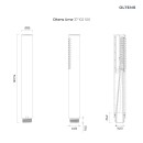 Oltens zestaw Onega (S) bateria podtynkowa z okrągłą deszczownicą 30 cm Sondera i kompletem prysznicowym Ume chrom 36619100 - rysunek techniczny słuchawki