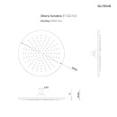 Zestaw Oltens Onega bateria podtynkowa z deszczownicą 30 cm Sondera i kompletem prysznicowym Ume chrom 36617100 - rysunek techniczny deszczownicy