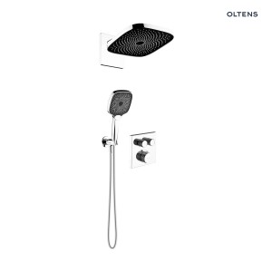 Oltens Onega (S) bateria wannowo-prysznicowa podtynkowa z deszczownicą Vann (S) i słuchawką 3-funkcyjną chrom 36060100