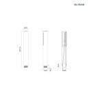Zestaw Oltens Onega bateria podtynkowa z deszczownicą 22 cm Atran i kompletem prysznicowym Ume w czarnym macie 36622300 - rysunek techniczny słuchawki