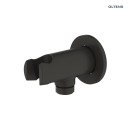 Oltens Onega (S) zestaw prysznicowy podtynkowy z deszczownicą Atran 22 cm i kompletem prysznicowym Ume, wykończenie matowa czerń 36623300 - przyłącze kątowe