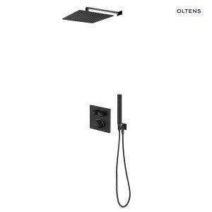 Oltens zestaw Onega (S) bateria podtynkowa z deszczownicą 22 cm Atran (S) i kompletem prysznicowym Sog czarny mat 36624300