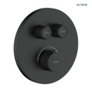 Oltens Onega zestaw bateria wannowo-prysznicowa podtynkowa z okrągłą deszczownicą Vann i słuchawką 3 funkcyjną Havis EasyClick w czarnym macie 36068300 - bateria wannowo-prysznicowa