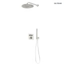 Oltens Onega (S) podtynkowy zestaw prysznicowy z baterią termostatyczną deszczownicą Vindel 30 cm i kompletem prysznicowym Ume nikiel 36620910