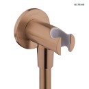 Oltens Onega (S) podtynkowy system prysznicowy z deszczownicą Vindel 30 cm i zestawem prysznicowym Ume wykończenie szczotkowana miedź bateria termostatyczna w komplecie 36620610 - przyłącze kątowe