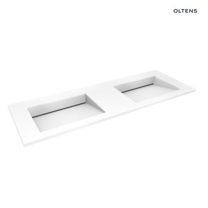 Oltens Stila umywalka 140x45 prostokątna podwójna meblowa LavaForm biały połysk 40206000