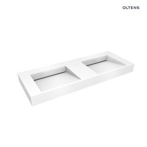 Oltens Stila umywalka 120x45 podwójna ścienna LavaForm biały połysk 40004000