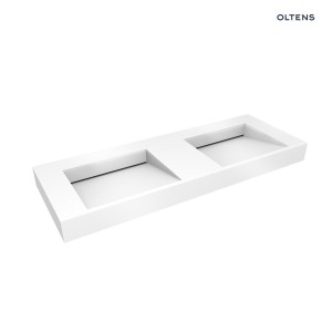 Oltens Stila umywalka 140x45 podwójna ścienna LavaForm biały połysk 40005000