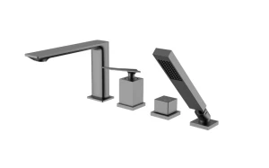 Besco Aspira BW-A4-GR grafitowa 4-otworowa bateria wannowa