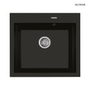 Zlewozmywak granitowy Oltens Gravan 57x51,5 czarny mat 1-komorowy 72000300 wpuszczany w blat