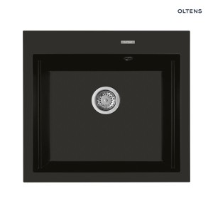 Oltens Gravan zlewozmywak granitowy 1-komorowy 57x51,5 czarny mat 72000300