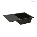 Zlewozmywak granitowy Oltens Gravan 79x50 z krótkim ociekaczem 1-komorowy czarny mat 72100300 wpuszczany w blat
