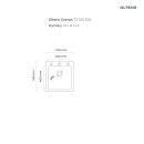Zlewozmywak granitowy 1-komorowy Oltens Gravan 47x51,5 czarny mat 72001300 wpuszczany w blat - rysunek techniczny z wymiarami