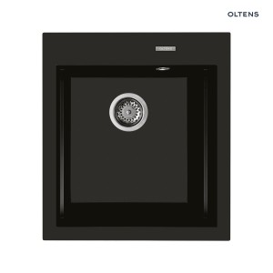 Oltens Gravan zlewozmywak granitowy 1-komorowy 47x51,5 czarny mat 72001300